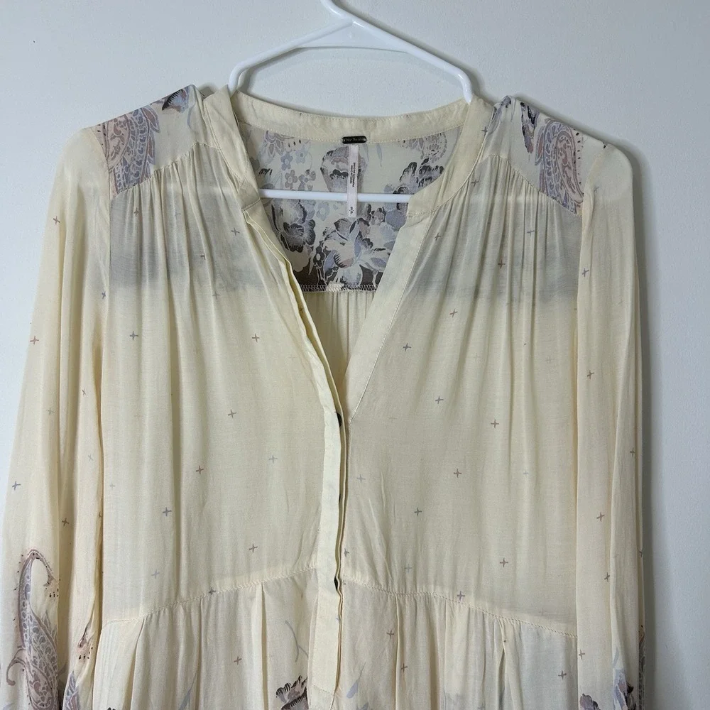 Free People Sierra Valley Printed Voile Mini Dress Women's Small Bohemian